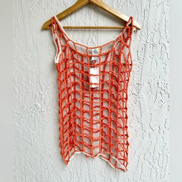 Agua Bendita Orange Net Swim Coverup - Picture 2 of 7